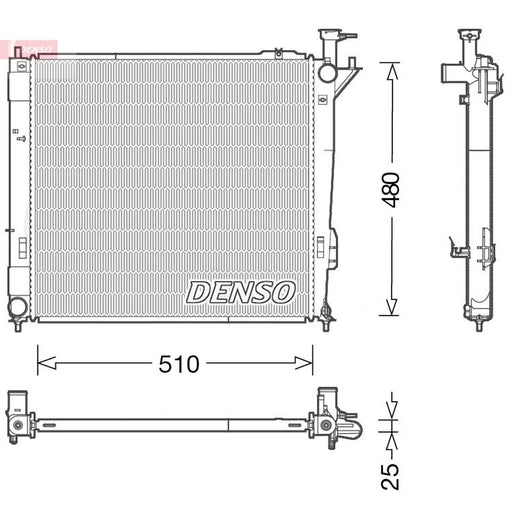 Denso Engine Radiator fits Hyundai Santa Fé II 2009-2012 2.0 2.2