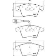 Brembo 4 x Front Brake Pad Set fits VW Touareg 2002-2018 2.5 3.0 4.2 5.0 6.0