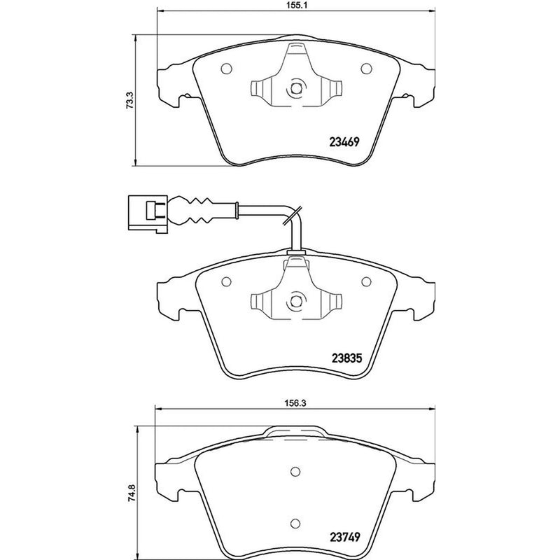 Brembo 4 x Front Brake Pad Set fits VW Touareg 2002-2018 2.5 3.0 4.2 5.0 6.0