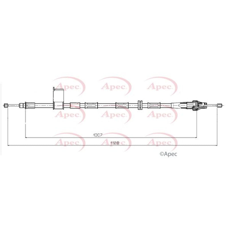 Apec Handbrake Cable Right Rear fits Jeep Grand Cherokee 1999-2005 2.7 3.1 4.7