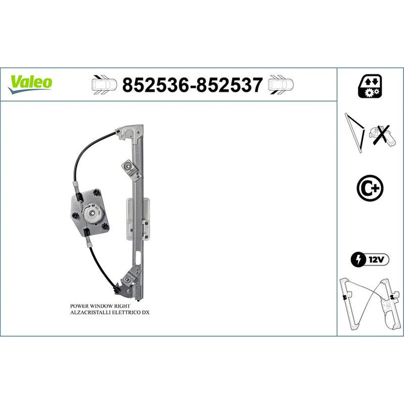 Valeo Electric Window Regulator Lifter Left Rear 852536