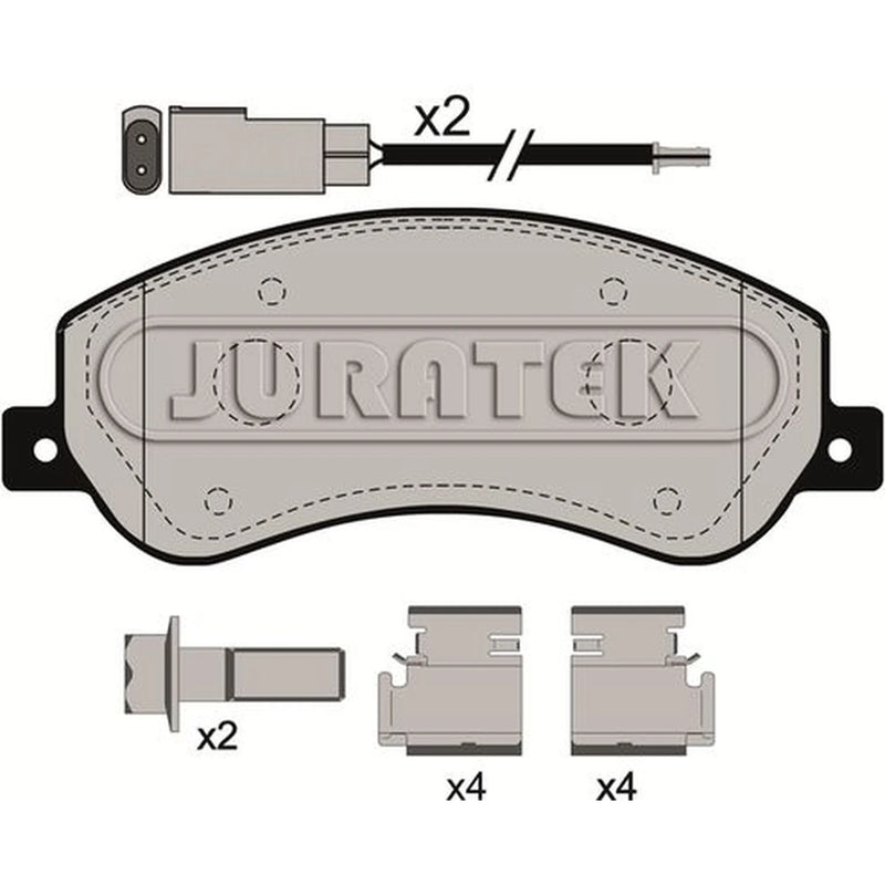Juratek Front Brake Pad Set fits Ford Transit 2006-2014 2.2 2.3 2.4 3.2