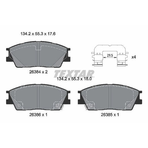 Textar Front Brake Pad Set 2638401