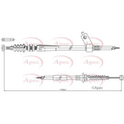 Apec Handbrake Cable Right Rear fits Mazda MX-5 1998-2005 1.6 1.8