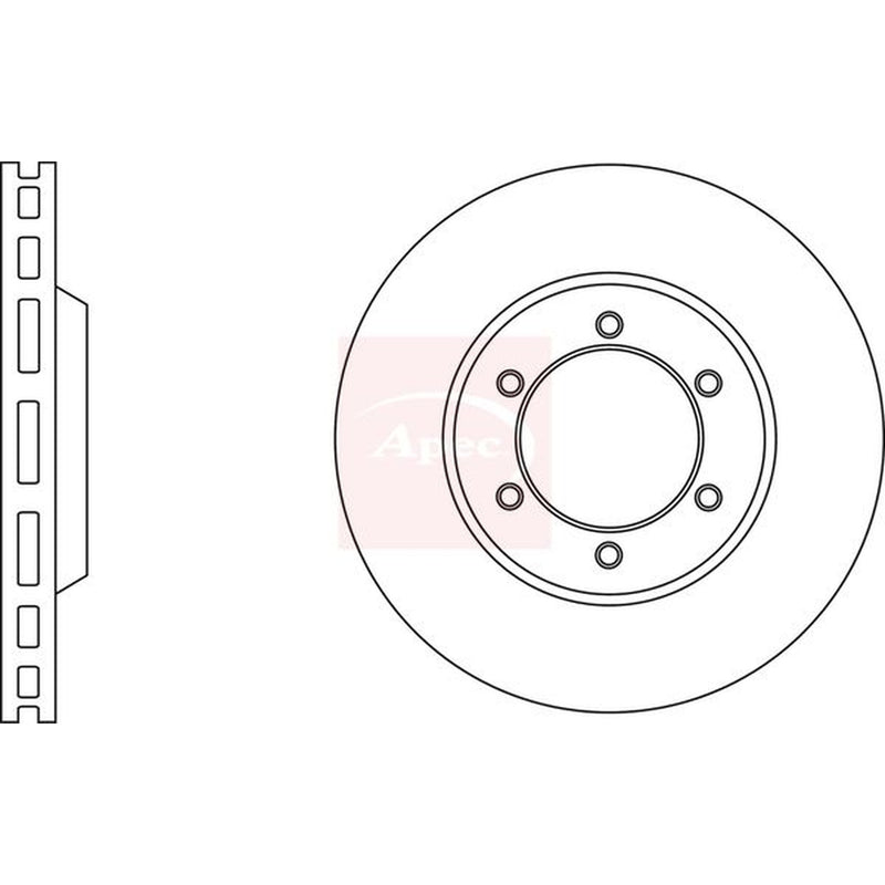 Apec 2 x Vented Brake Discs fits Isuzu Rodeo I 2002-2012 2.5