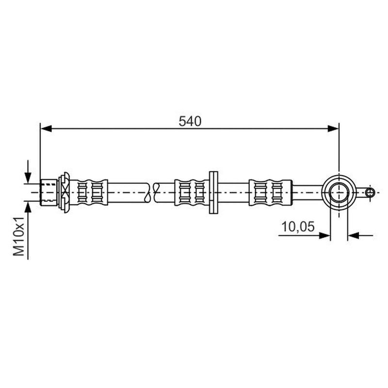 Bosch Brake Hydraulic Hose Line Front Left fits Toyota Yaris/Vitz 1999-2005