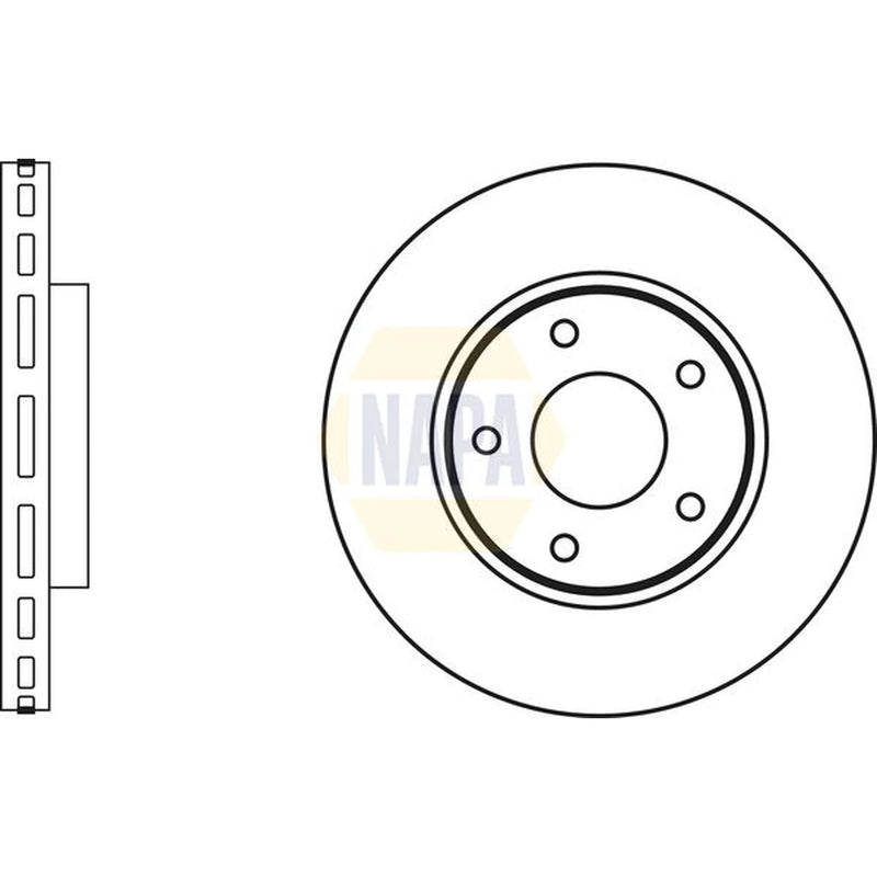 NAPA Front & Rear Brake Discs & Pads fits Nissan Pulsar 2014 on 1.2 1.5