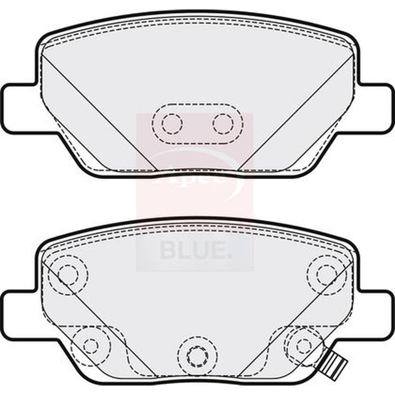 Apec Front & Rear Pads fits Fiat Tipo 2015-2020 1.4 1.6