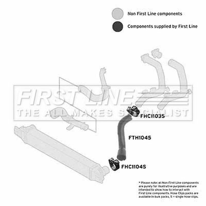 First Line Intercooler Turbo Charge Air Hose Front fits Fiat Fiorino 2007 on 1.3