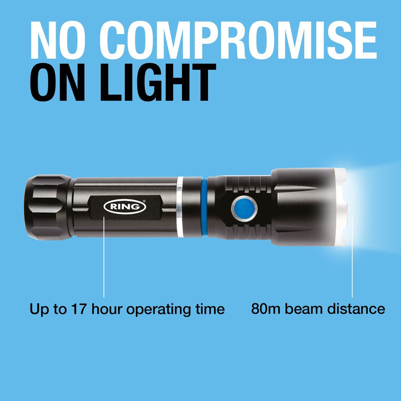 CCA Ring Telescopic LED Torch with Lamp - RT5195 Ring Automotive - Dynamic Drive