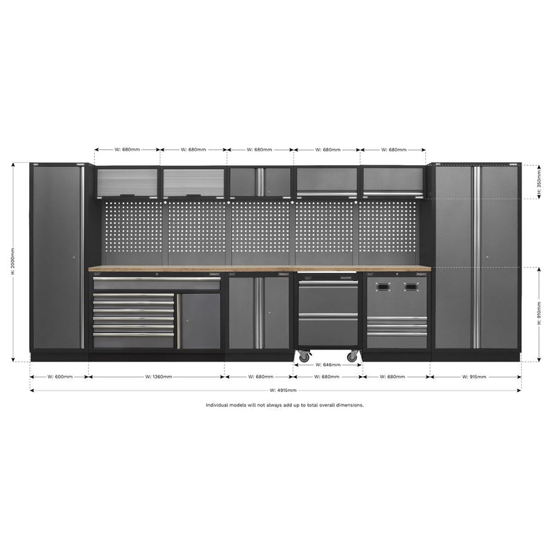 Superline Pro Superline PRO Storage System with Pressed Wood Worktop 4.9m Superline Pro - Dynamic Drive