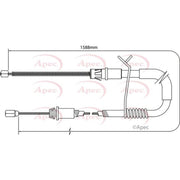 Apec Handbrake Cable Left Rear fits Ford Transit Platform 2000-2006 2.3 2.4