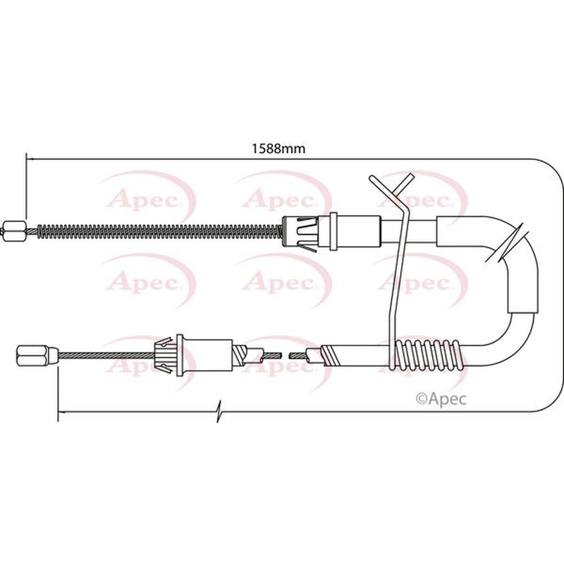 Apec Handbrake Cable Left Rear fits Ford Transit Platform 2000-2006 2.3 2.4
