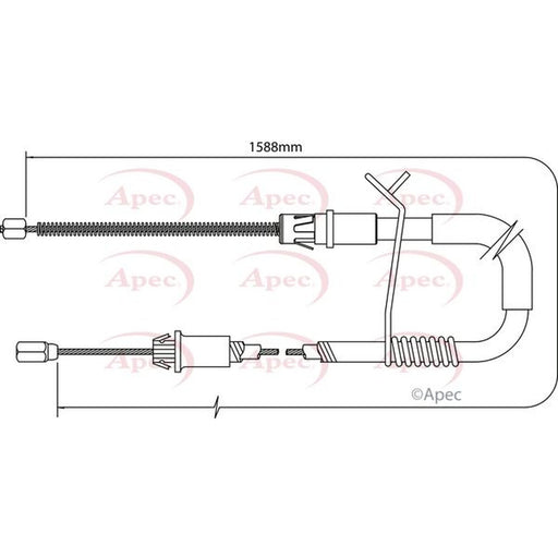 Apec Handbrake Cable Left Rear fits Ford Transit Platform 2000-2006 2.3 2.4