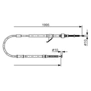 Bosch Handbrake Cable Rear fits Mitsubishi L200 1996-2007 2.4 2.5 2.8