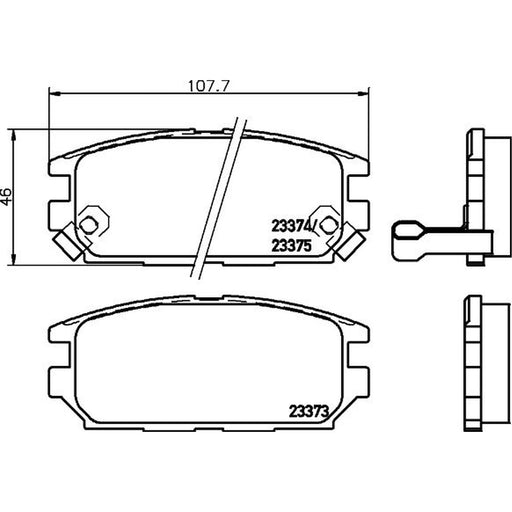 Mintex Rear Brake Pad Set fits Mitsubishi Galant 1996-2002 2.5