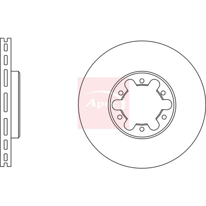 Apec Front Brake Vented Discs & Pads fits Nissan Cabstar E 1998-2006