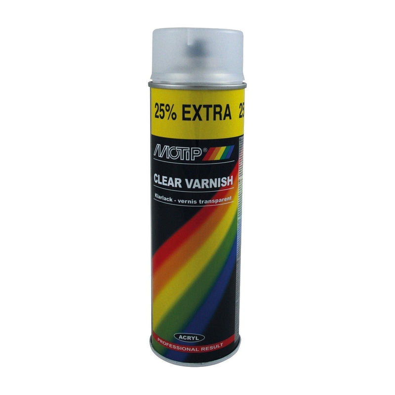 Motip Matt Finish Clear Lacquer Varnish Acrylic Spray Paint / Aerosol 500ml Motip  - Dynamic Drive