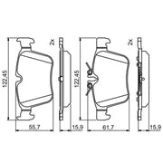 Bosch Front & Rear Pads fits Mercedes-Benz C-Class 2014-2021 205.086