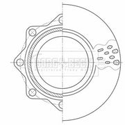 Borg & Beck 2 x Vented Brake Discs BBD32616