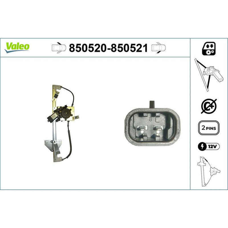 Valeo Electric Window Regulator Lifter Left Front 850520