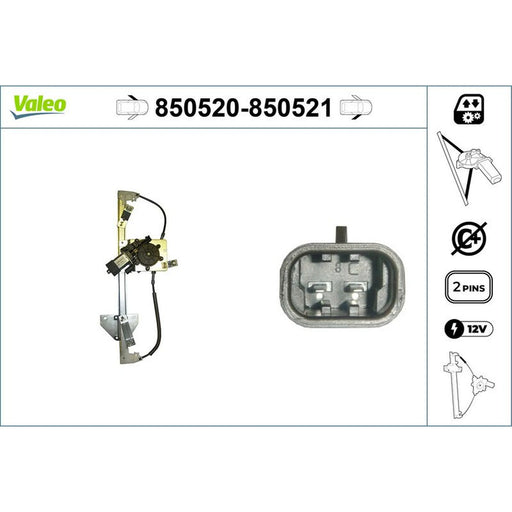 Valeo Electric Window Regulator Lifter Right Front 850521