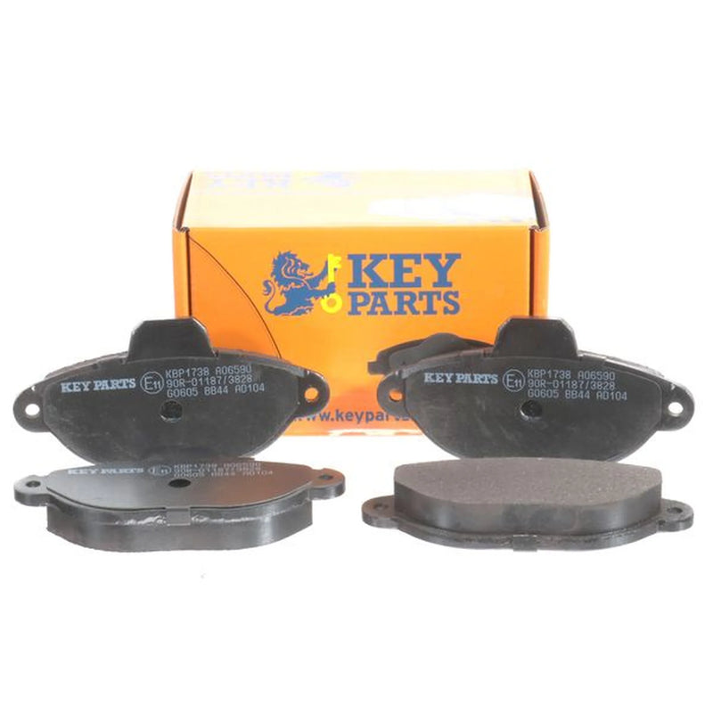 Key Parts 4 x Front Brake Pad Set fits Fiat 500 2007 on 1.2
