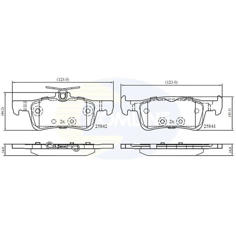 Comline Front & Rear Pads fits Ford Fiesta VII 2017-2021 1.0 1.1 1.5