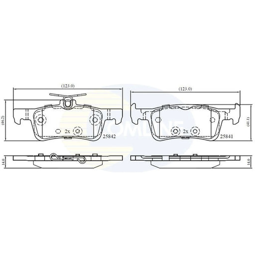 Comline Front & Rear Pads fits Ford Fiesta VII 2017-2021 1.0 1.1 1.5