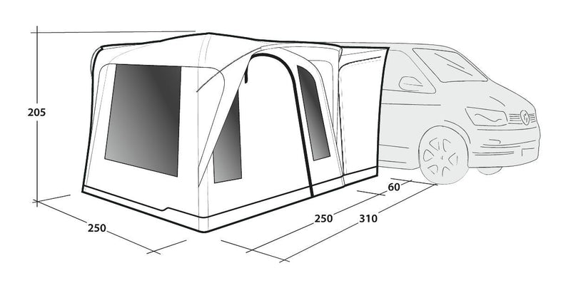 Outwell Daytona Driveaway Air Awning Grey Outwell - Dynamic Drive