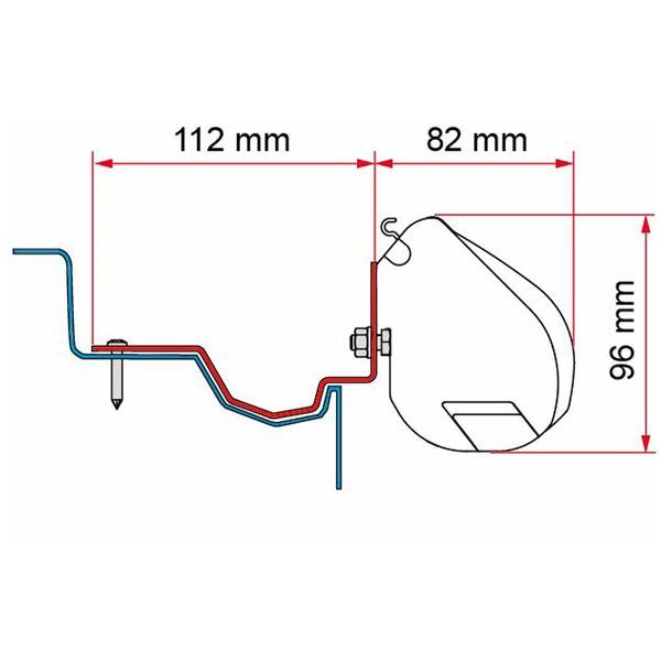 Fiamma Kit Ford Custom Groupe Radido Deep Black for F35 - Fiamma wall installation adapters enabling secure awning mounting across different vehicle types - NN4 Online