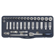 Sealey Socket Set 34pc 3/8"Sq Drive Lock-Onï 6pt Metric AK27481 Sealey - Dynamic Drive