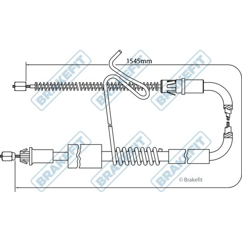 Apec Handbrake Cable Left Rear fits Ford Transit 2000-2014 2.0 2.2