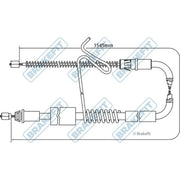 Apec Handbrake Cable Left Rear BBC3184