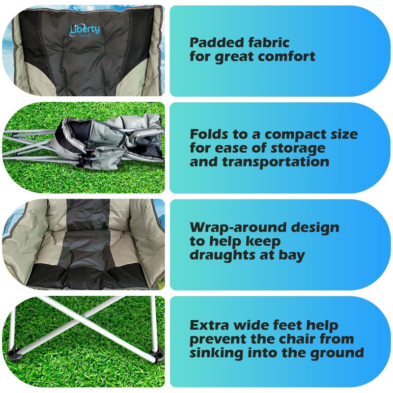 Liberty Grey Comfort Camping Chair MDS1203 Liberty Leisure UK - Dynamic Drive