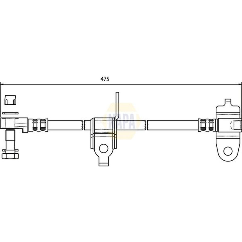 NAPA Brake Hydraulic Hose Line Front Left fits Ford Transit 2000-2006