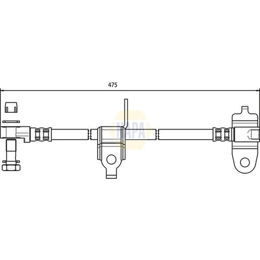 NAPA Brake Hydraulic Hose Line Front Left fits Ford Transit 2000-2006