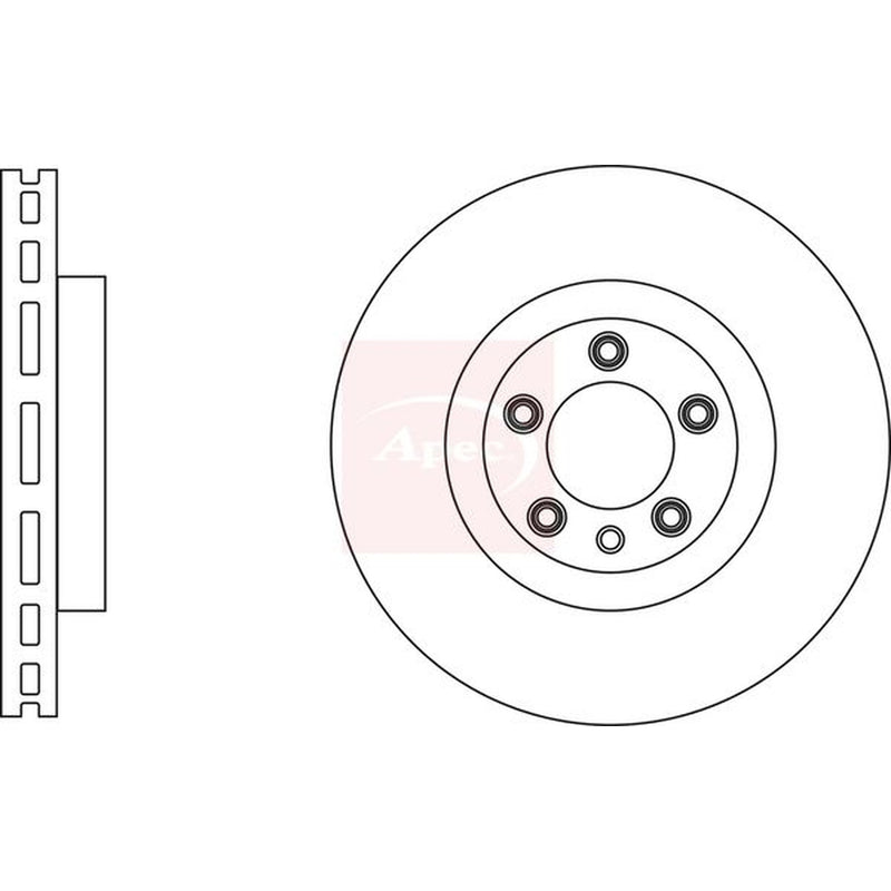 Apec 2 x Vented Brake Discs fits VW Touareg 2007-2010 5.0