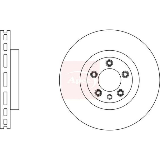 Apec 2 x Vented Brake Discs fits VW Touareg 2007-2010 5.0