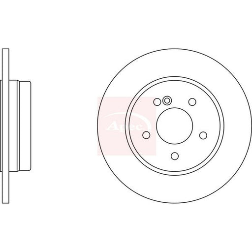 Apec 2 x Solid Brake Discs fits Mercedes-Benz E-Class T-Model 1996-2003
