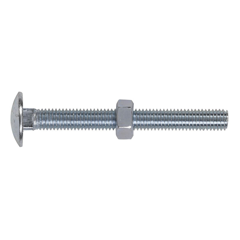 Sealey Coach Bolt & Nut M8 x 75mm Zinc DIN 603 Pack of 50 CBN875 Sealey  - Dynamic Drive