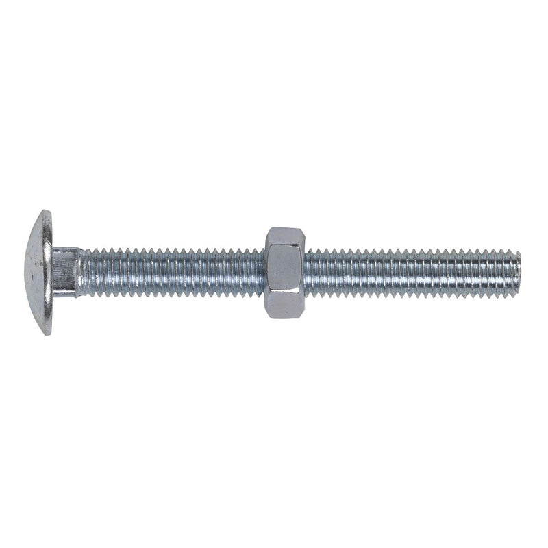 Sealey Coach Bolt & Nut DIN 603 M8 x 75mm Zinc Pack of 50 CBN875 Sealey - Dynamic Drive