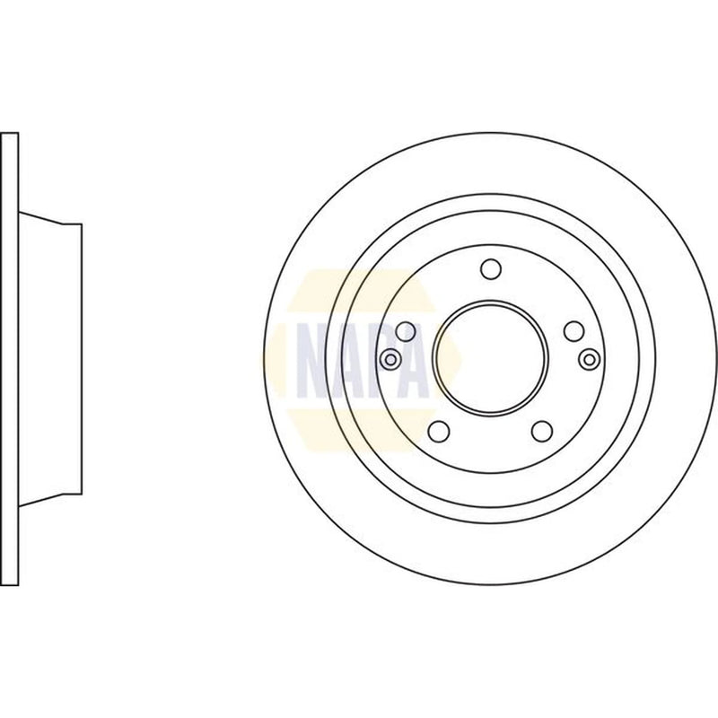 NAPA 2 x Solid Rear Brake Discs NBD5899-x2