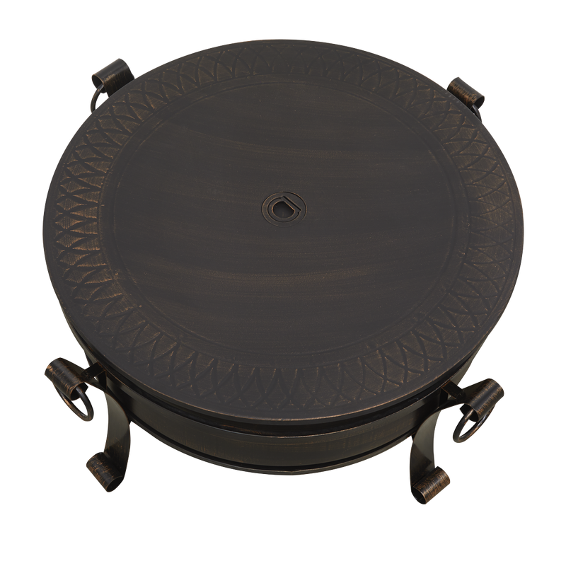 Dellonda 30" Deluxe 2-in-1 Outdoor Fire Pit & Coffee Table Antique Bronze Effect Dellonda  - Dynamic Drive