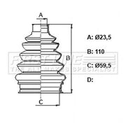 First Line Drive Shaft Bellow Kit Rear Left Thermoplast fits Chevrolet Captiva