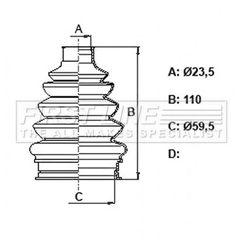 First Line Drive Shaft Bellow Kit Rear Left Thermoplast fits Chevrolet Captiva
