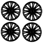 15" Black Multi-Spoke Wheel Trims Hub Caps Covers Protectors Set of 4 ABS Versaco  - Dynamic Drive