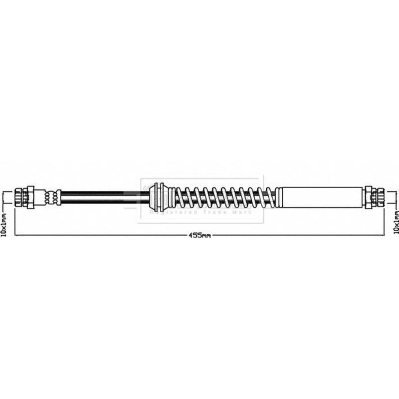 Borg & Beck Brake Hydraulic Hose Line Rear Right BBH8282