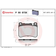 Brembo 4 x Front Brake Pad Set fits Mercedes-Benz C-Class 2000-2008