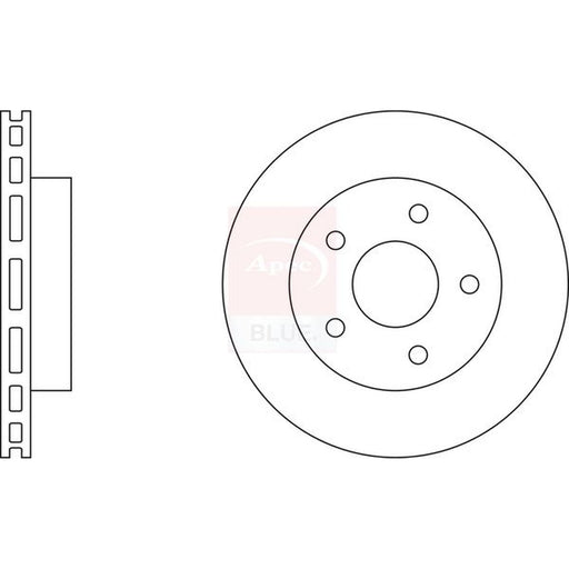 Apec 2 x Vented Brake Discs fits Jeep Grand Cherokee 1999-2005 2.7 3.1 4.7